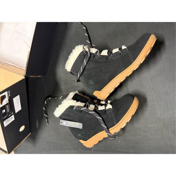 New Sorel Evie II Cozy Black Gum Boots 9 - Picture 3 of 6